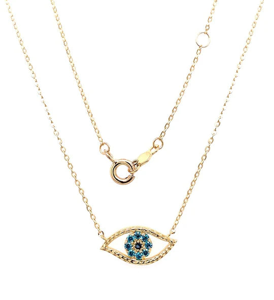 Evil Eye Gold Necklace Pendant