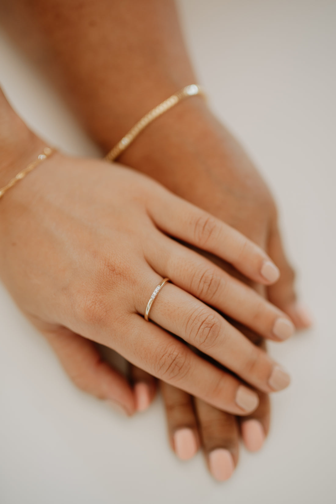 Quattro Diamond Set Gold Band