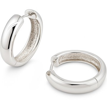 Hazel Silver Domed Hoop Earring