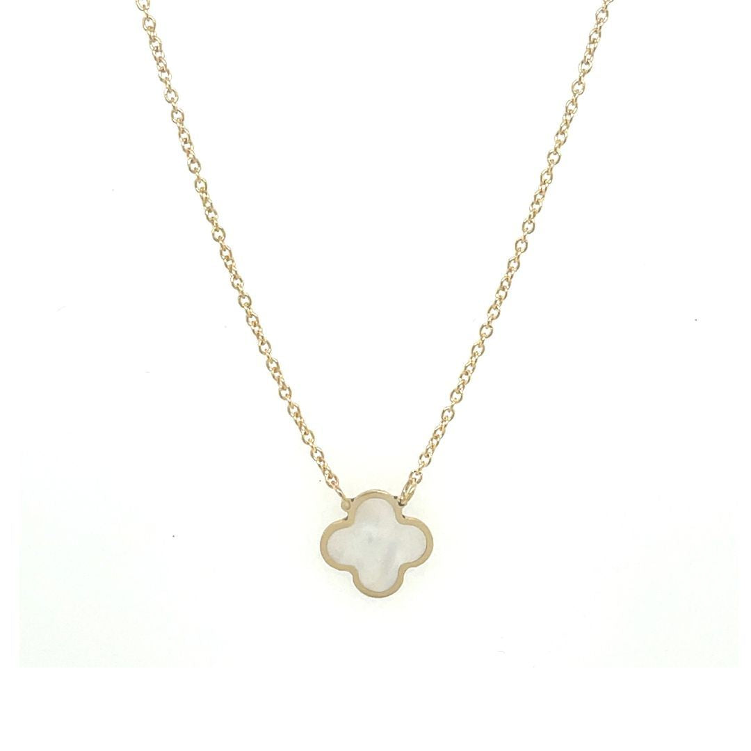 Camila Clover Motif Fine Gold Bracelet + Necklace