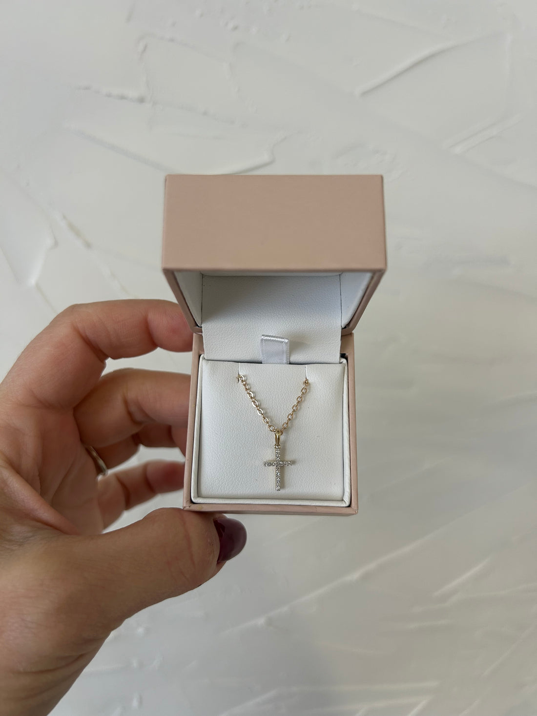 Dion Natural Mined Diamond Petite Gold Cross Pendant