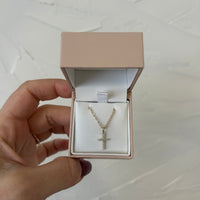 Dion Natural Mined Diamond Petite Gold Cross Pendant