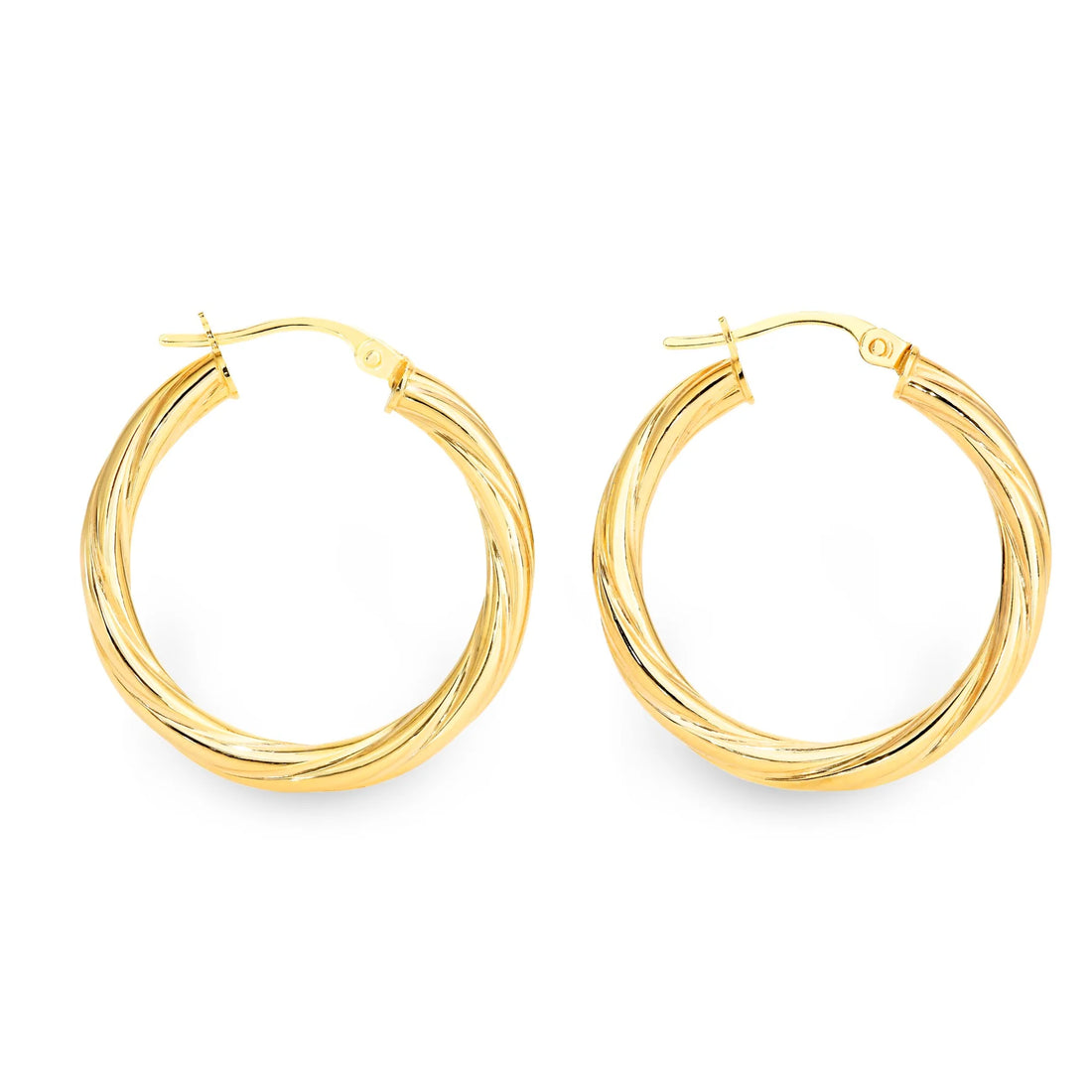 Lipari Gold Twist Tube Hoops