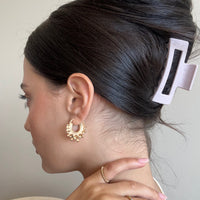 Frida Ornamental Gold Hoop Earrings