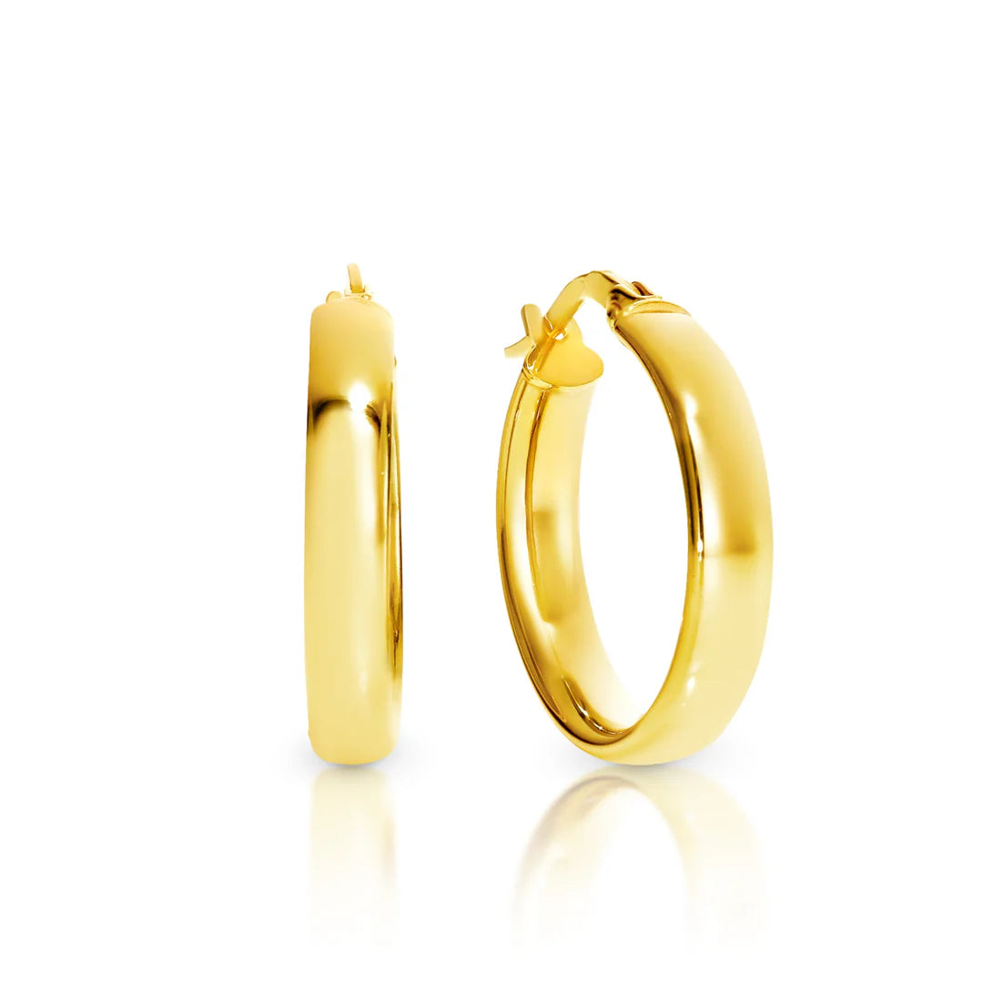 Agrigento Gold Round Polished Hoops