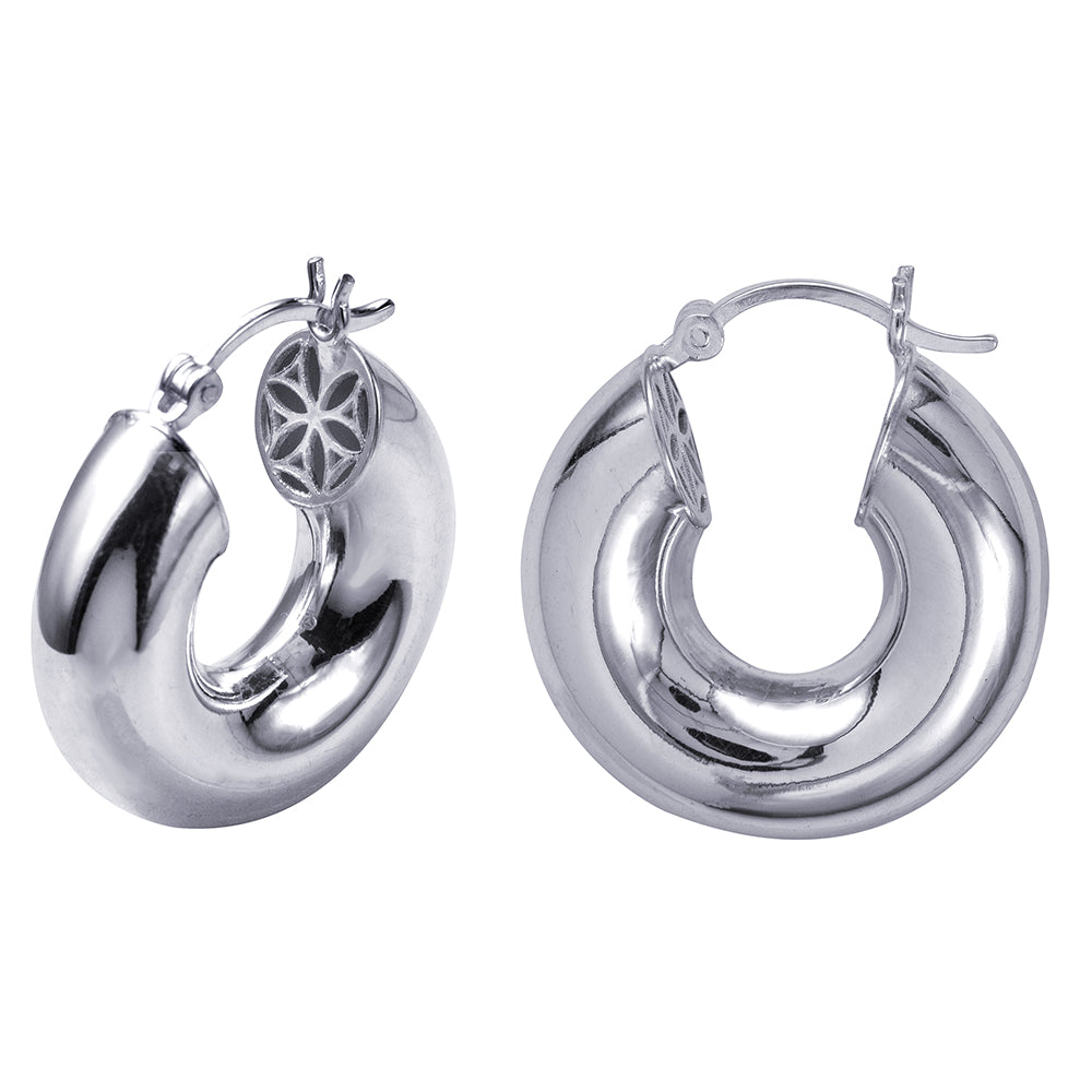 London Tube Silver Hoop Earring