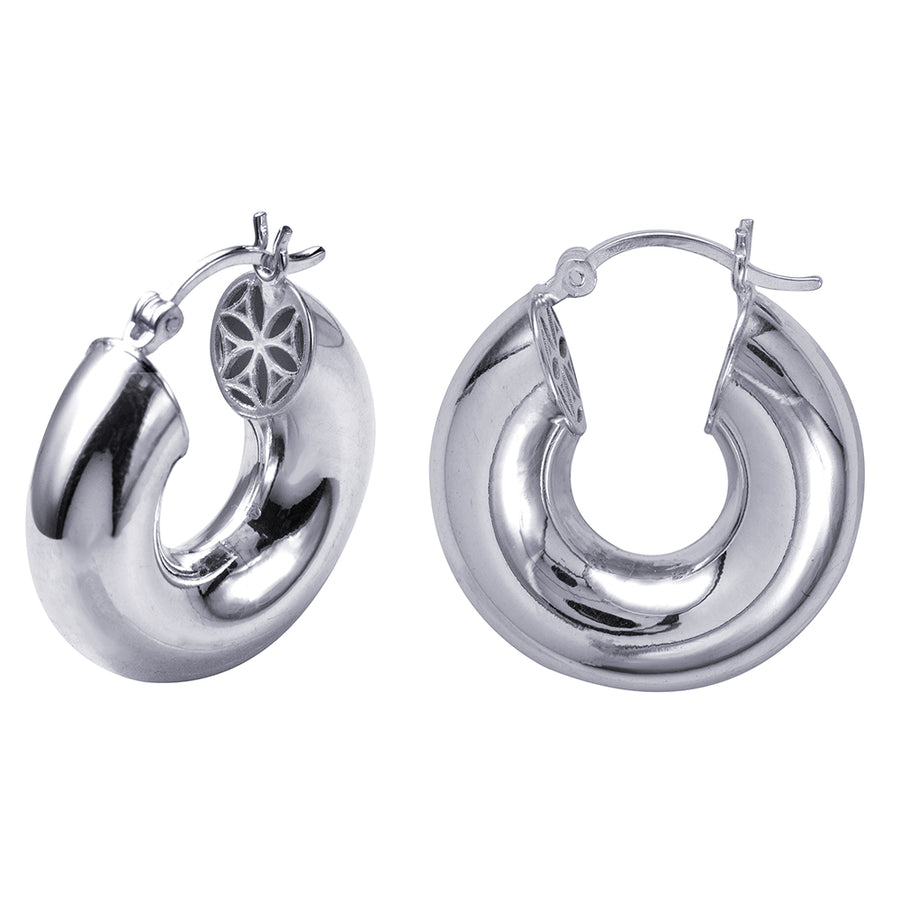 London Tube Silver Hoop Earring