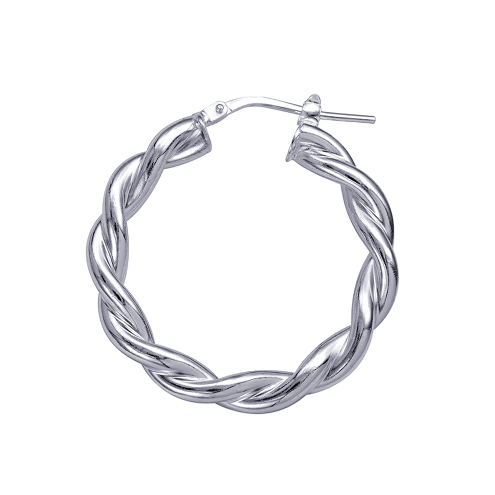 Ivy Twist Silver Hoop Earring