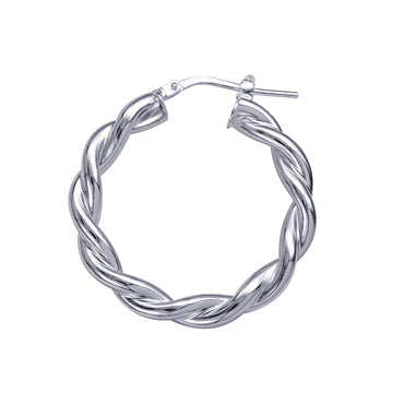 Ivy Twist Silver Hoop Earring