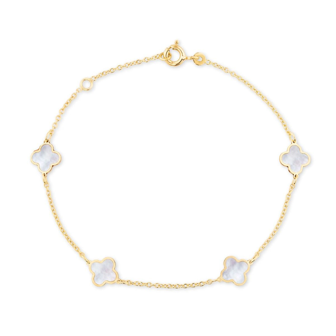 Camila Clover Motif Fine Gold Bracelet + Necklace