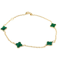 Camila Clover Motif Fine Gold Bracelet + Necklace