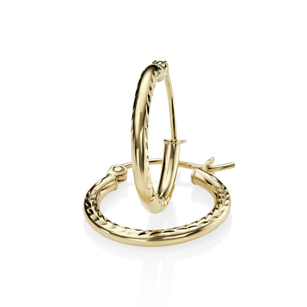 Palermo Diamond Cut Gold Hoops