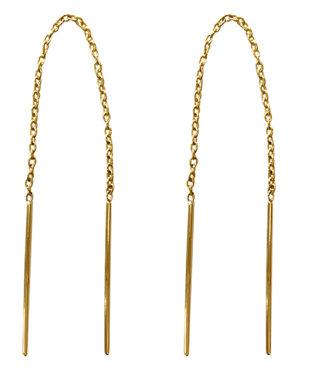 Gold Thread Chain Earrings