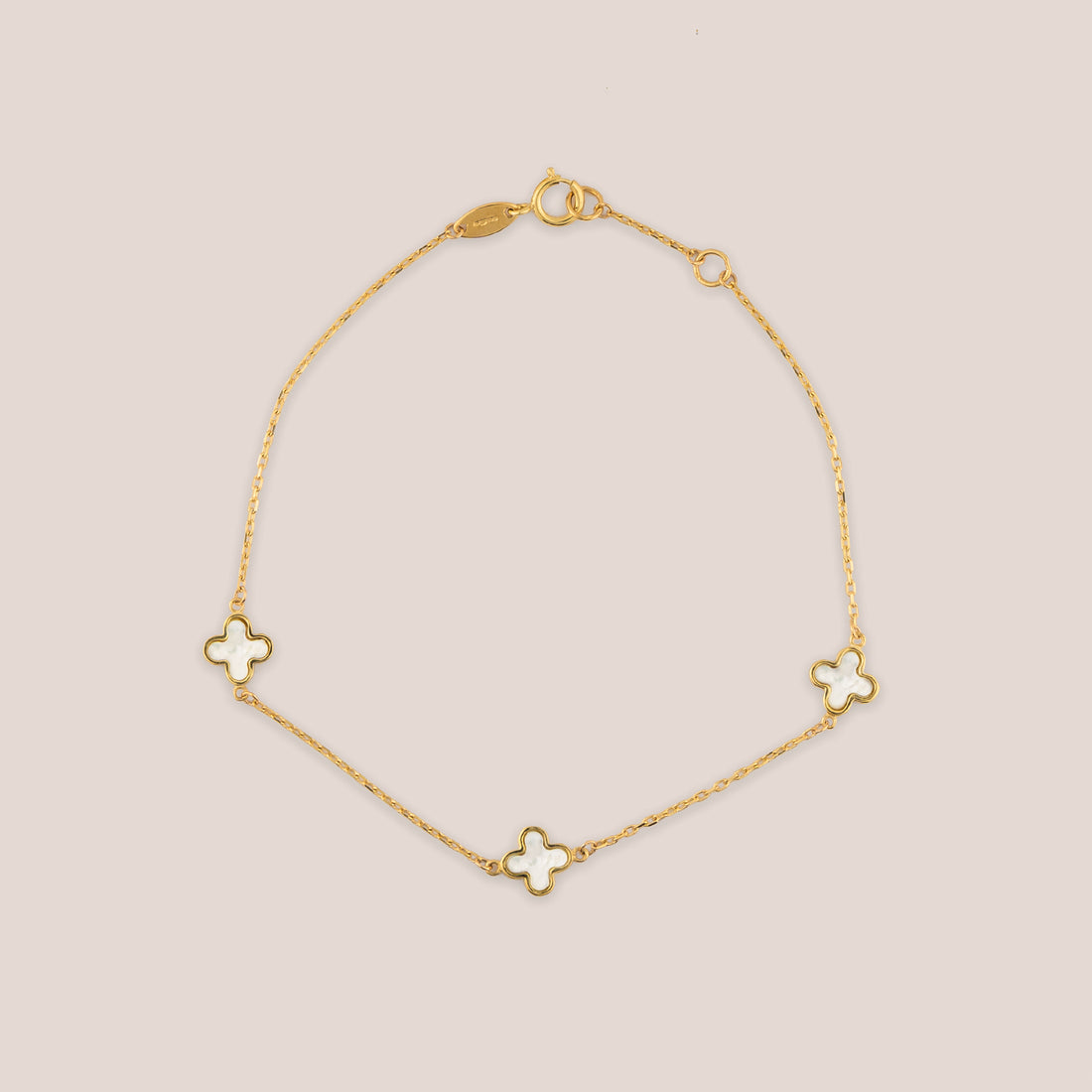 Camila Floral Motif Fine Gold Bracelet + Necklace