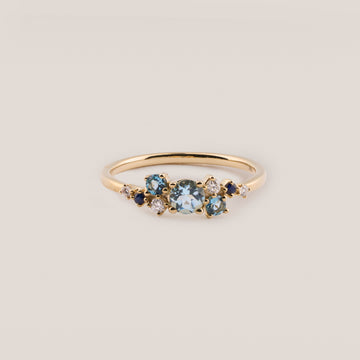 Sardinia Aquamarine Topaz Diamond Ring