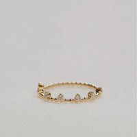 Reign Diamond Gold Bead Ring