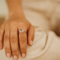 Seville Pink Amethyst + Diamond Rose Gold Ring