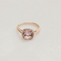 Seville Pink Amethyst + Diamond Rose Gold Ring