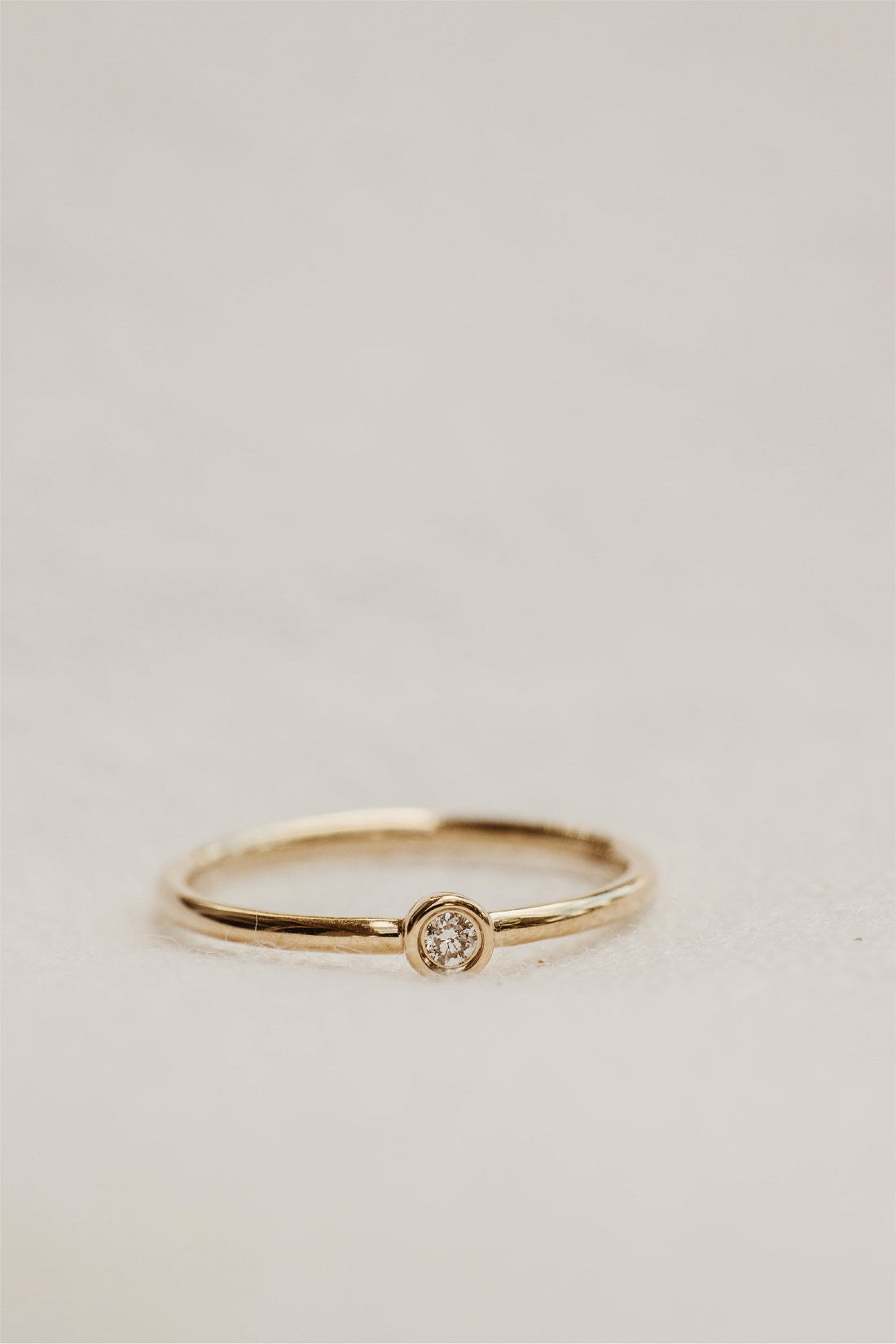Sol Bezel Set Diamond Gold Ring