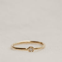 Sol Bezel Set Diamond Gold Ring